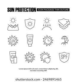 sun protection thin outline icon Vector design good for website and mobile app
