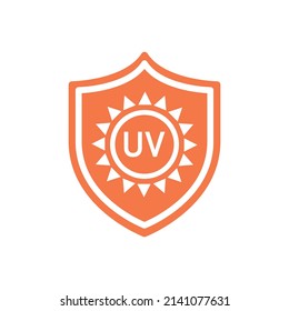Sun protection UV flat icon. Sun tan cosmetic symbol. Vector