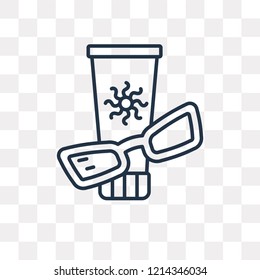 Sun protection vector outline icon isolated on transparent background, high quality linear Sun protection transparency concept can be used web and mobile
