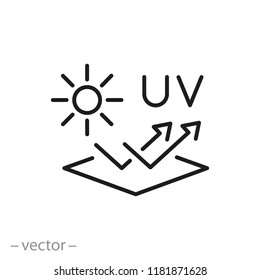 sun protective surface icon, linear sign isolated on white background - editable vector illustration eps10