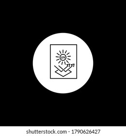 sun protective surface icon, linear sign isolated on black background. Vector element