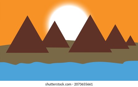 Sol con una hermosa naturaleza piramidal