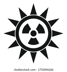 Sun radiation icon. Simple illustration of sun radiation vector icon for web design isolated on white background