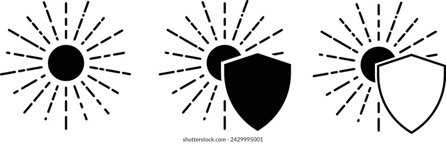 Sun radiation light exposure Protection vector illustration