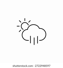Vector de signo de icono de sol y lluvia