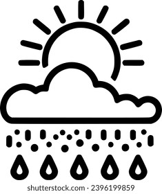 sun rain icon vector, weather logo illustration, forecast pictogram sign, symbol, vector, art