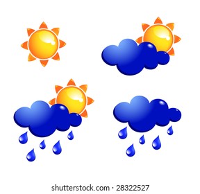 sun and rain icons