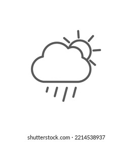 Sun And Rain, Rainy Day Icon. Cloud Rain Sun Icon