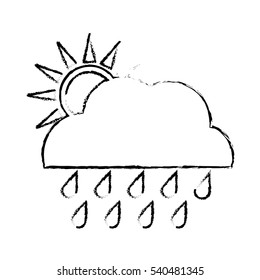 sun and rain weather related icon image vector illustration design 