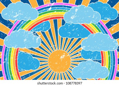 Vintage Sun Sea Waves Vector Icons Stock Vector (Royalty Free) 145854104