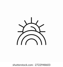 sun and rainbow icon sign vector