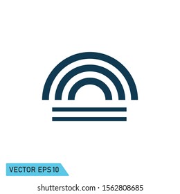 sun or rainbow icon vector logo template design element