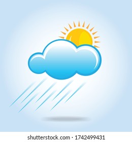 Sun and Raining Cloud. icon for weather.