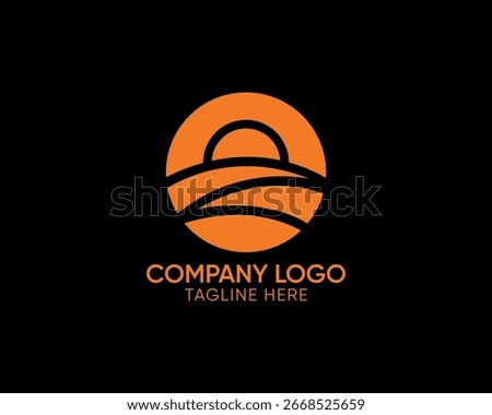 Sun raising and a path iconic vintage and modern abstarct logo, sun and rays agriculture logo, agrifarm abstract iconic logo