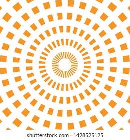 Sun ray geometric abstract pattern background with orange and white colors.