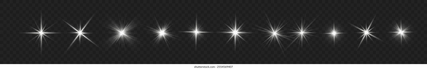 Sun ray glow abstract shine light effect starburst beam sunshine glowing isolated image. Lights flare, star flash light, white sun rays, png. Realistic sun rays. 