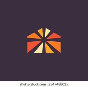 Sun ray house logo looks modern and creative