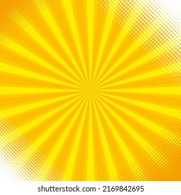 Sun ray orange background vector