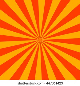 Sun ray pattern vector illustration. red and orange rays background