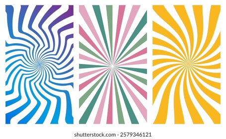 Sun Ray Radial Bg. Psychedelic Swirl Carnival Pattern. Retro Waves, Swirl, Twirl Background. Abstract Groovy Texture.