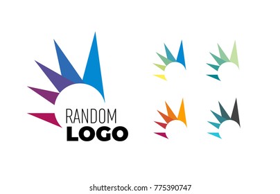 Sun ray Random Logo. modern symbol. Vector and JPEG included