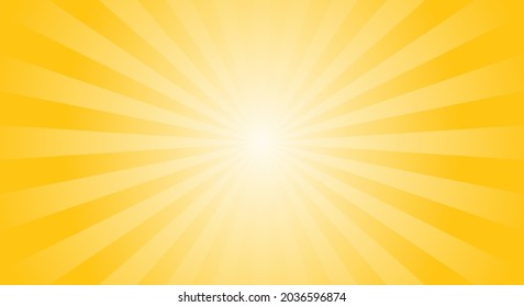 Sun ray vector  background. Radial beam sunrise or sunset light retro design illustration. Light sunburst glowing background. 