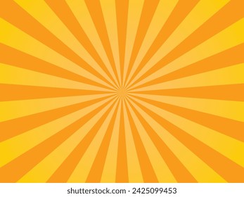 Sun ray vector background. Radial beam sunrise or sunset light retro design illustration. Light sunburst glowing background.