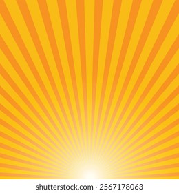 Sun ray vector background, Radial beam sunrise or sunset light retro design illustration, Light sunburst glowing background