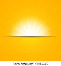 Sun Rays Background. Beautiful Sunny Backdrop.