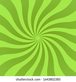 Sun rays background. Green radiate sun beam burst effect. Sunbeam light flash boom. Template starburst poster. Sunlight star, sunrise glow burst. Solar radiance glare retro design Vector illustration