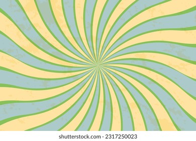 Sun rays background, psychedelic wavy retro 60s 70s design. Fun hippie background. Vector wallpaper templates. Circus poster template.