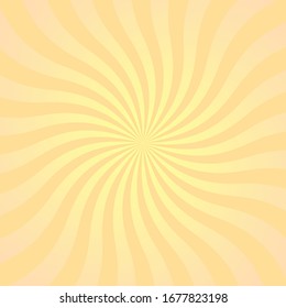 Sun rays background. Yellow orange radiate sun beam, burst effect. Sunbeam light flash boom. Template poster sale. Sunlight star, sunrise glow burst. Solar radiance, retro design Vector illustration
