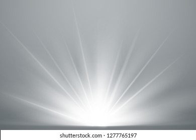 Sun rays, beams on transparent background. Glow rays of light. Vector illustration.