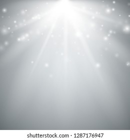 Sun rays, beams on transparent background. Glow rays of light. Vector illustration. 