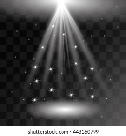 Sun rays, beams on transparent background. Vector illustration.