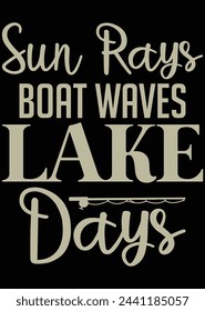 Sun Rays Boat Waves Lake Days eps cut file for cutting machine