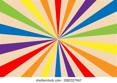 Sun rays . Bright wallpaper. Explosion of multi-colored rays. Summer template. Vector.