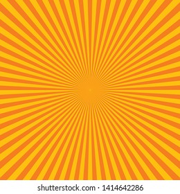 Sun Rays Burst Abstract Background, Yellow Orange Rays Vector Graphic.