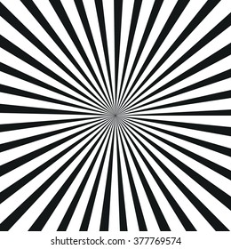 Sun rays burst, black and white, vector