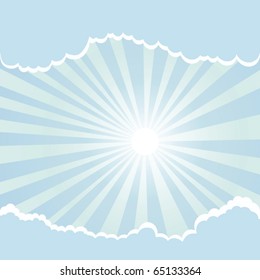 sun rays and clouds