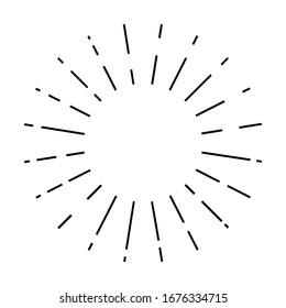 Sun rays drawn symbol. Sunlight linear icon vector illustration isolated on white background. 