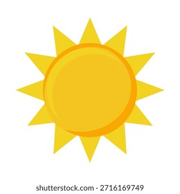 Sol com raios ícone emoji ilustração isolado no fundo branco. Sol com símbolo de sinal de raios.