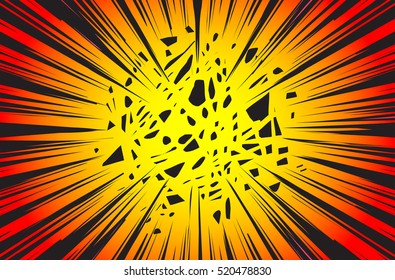 Sun Rays Or Explosion Boom For Comic Books Radial Background Vector