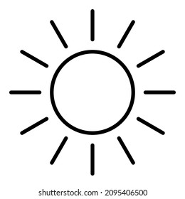 Sun Rays Flat Icon Isolated On White Background