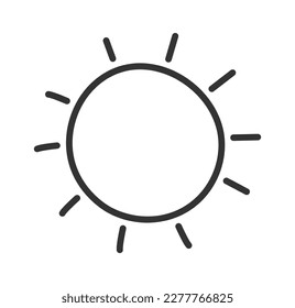 Sol con un icono plano de rayos Sunny weather forecast. Ilustración del vector