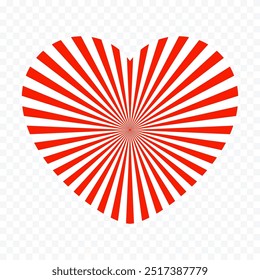 Sun rays in the form of heart. Cute vector illustration, creative design.