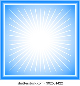 Sun with rays in frame  illustration