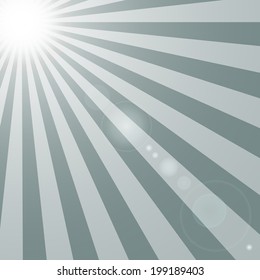 sun and rays with glare on grey background. vector illustration eps10