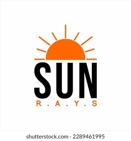 Sun rays graphic design. Illustration of sunrise.