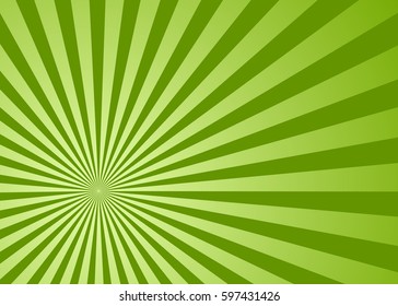 Sun rays green, vector illustration